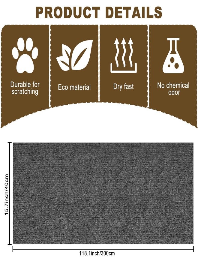 Hlimior 118'x15.8' Trimmable Cat Scratching Post Carpet Cover and Mat Cat Scratcher for Steps and Couch DIY Protector - Image 2